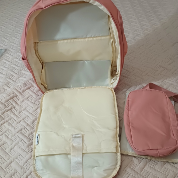 Homiglam Diaper Backpack+Waist Bag+Changing Pad NWOT Pink - Picture 8 of 16